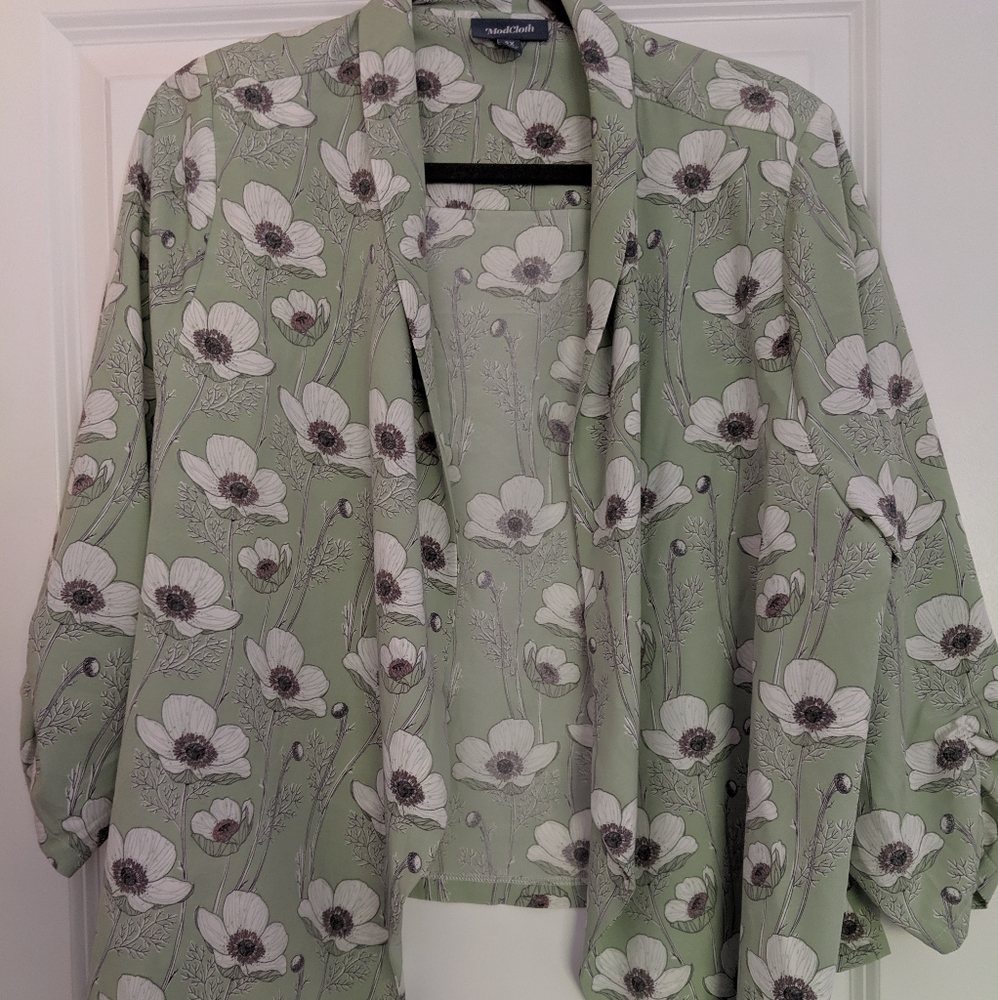 Modcloth Draped Floral Blazer
